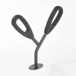 Cykelstativ til 2 cykler sort - 50mm gummi/stl stolpe