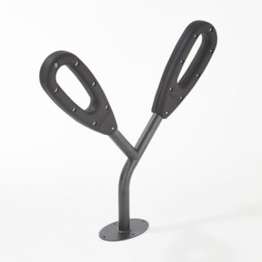 Cykelstativ til 2 cykler sort - 50mm gummi/stl stolpe