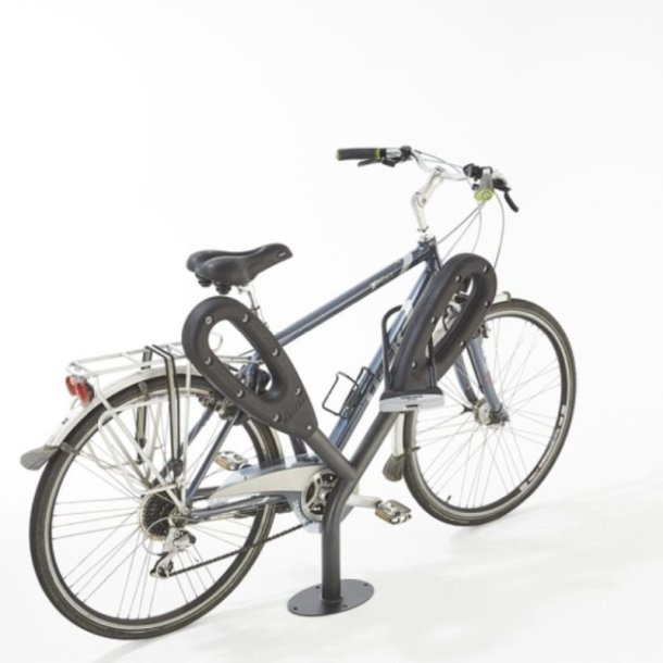 Cykelstativ til 2 cykler sort - 50mm gummi/stl stolpe