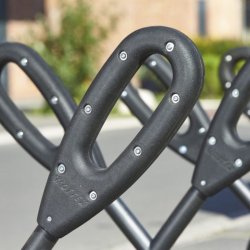 Cykelstativ til 2 cykler sort - 50mm gummi/stl stolpe