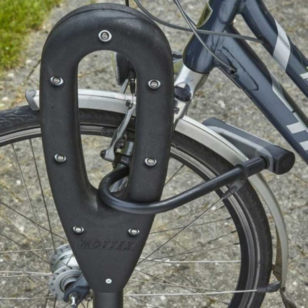 Cykelstativ til 2 cykler sort - 50mm gummi/stl stolpe