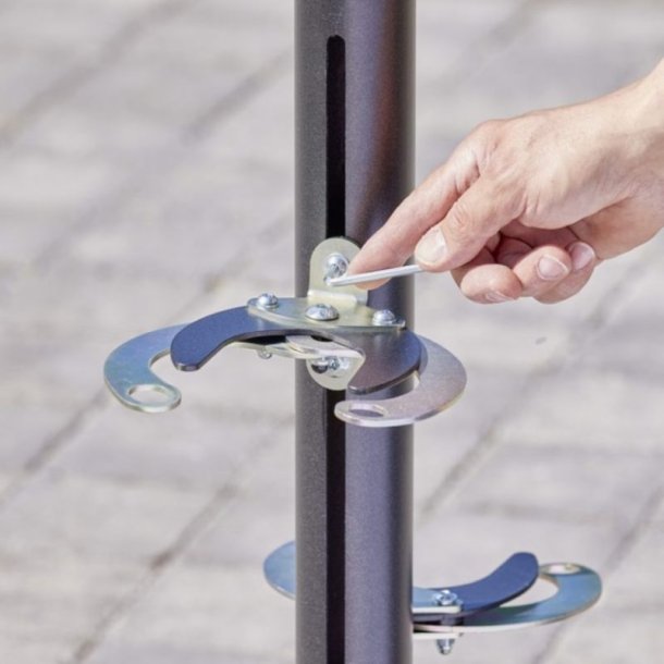 Lbehjulsstativ til 2 lbehjul - 40mm stl stende montering