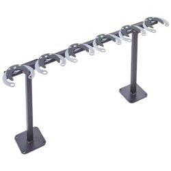 Lbehjulsstativ til 6 lbehjul - 30mm stl stende montering