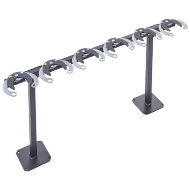 Lbehjulsstativ til 6 lbehjul - 30mm stl stende montering