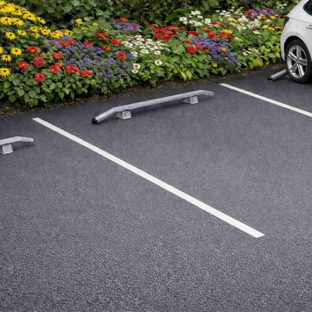 Parkeringsstop i st�l 200 cm galv PRM sikkerhedsbarriere - skr� �60