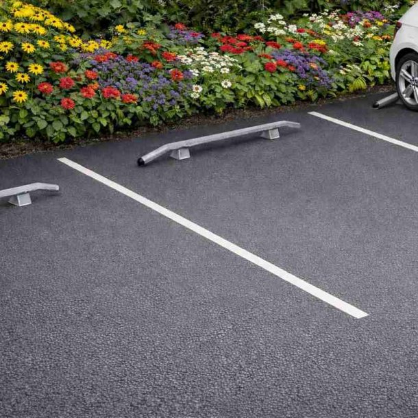 Parkeringsstop i st�l 200 cm galv PRM sikkerhedsbarriere - skr� �76