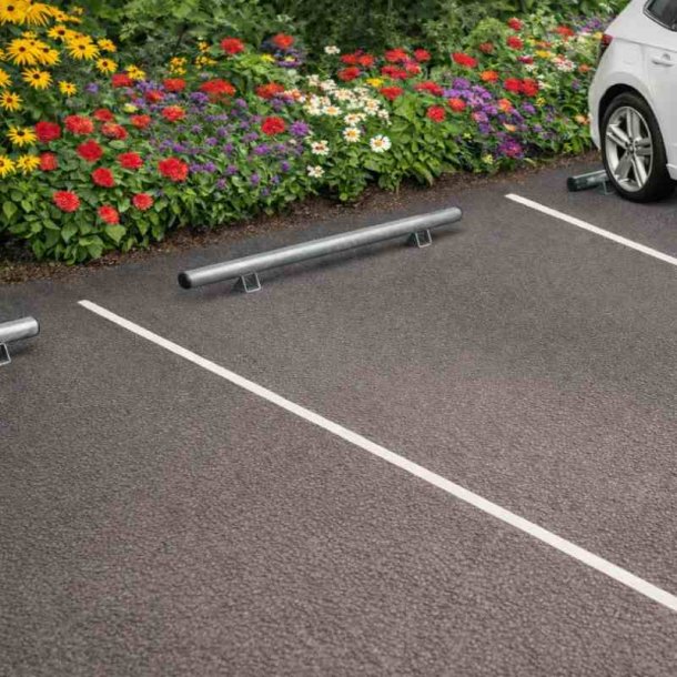Parkeringsstop i st�l 200 cm galv PRM sikkerhedsbarriere - �60 cm