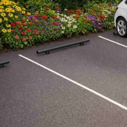 Parkeringsstop i st�l 200 cm gr� PRM sikkerhedsbarriere - �60 cm