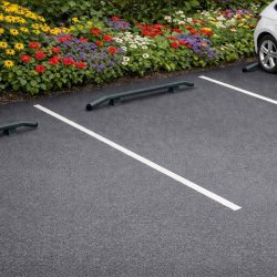 Parkeringsstop i st�l 200 cm gr� PRM sikkerhedsbarriere - skr� �60