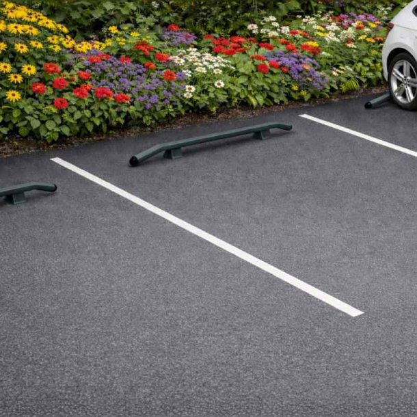 Parkeringsstop i st�l 200 cm gr� PRM sikkerhedsbarriere - skr� �60