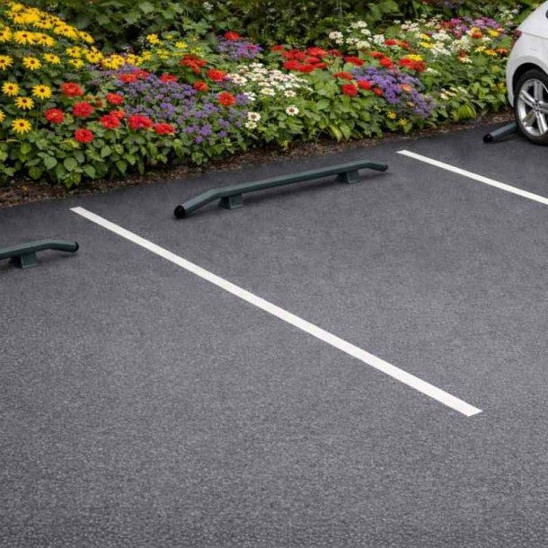 Parkeringsstop i st�l 200 cm gr� PRM sikkerhedsbarriere - skr� �76