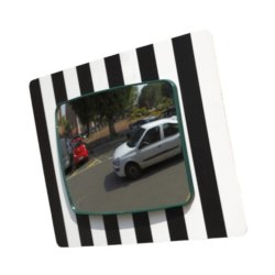 Mottez trafik og gadespejl 40x30 cm - Stribet til Stolpe og vg