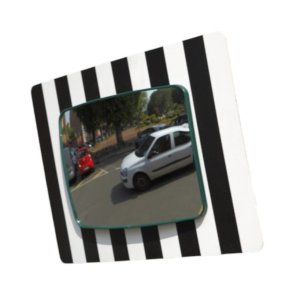 Mottez trafik og gadespejl 40x30 cm - Stribet til Stolpe og vg