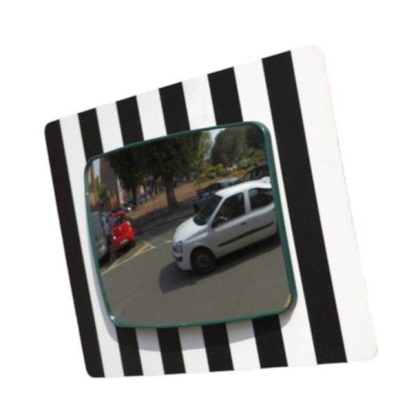 Mottez trafik og gadespejl 40x30 cm - Stribet til Stolpe og vg