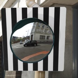 Mottez trafik og gadespejl  40 cm - Stribet til Stolpe og vg