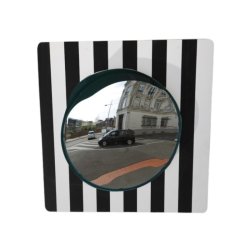 Mottez trafik og gadespejl  40 cm - Stribet til Stolpe og vg