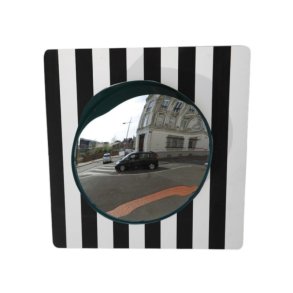 Mottez trafik og gadespejl  40 cm - Stribet til Stolpe og vg