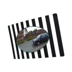 Mottez trafik og gadespejl 56x34 cm - Stribet til Stolpe og vg