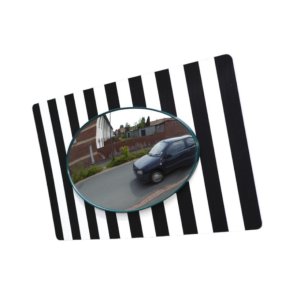 Mottez trafik og gadespejl 56x34 cm - Stribet til Stolpe og vg