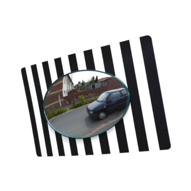 Mottez trafik og gadespejl 56x34 cm - Stribet til Stolpe og vg