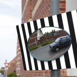 Mottez trafik og gadespejl 56x34 cm - Stribet til Stolpe og vg