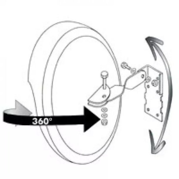 Mottez overvgningsspejl 30 cm - Grn til stolpe og vg