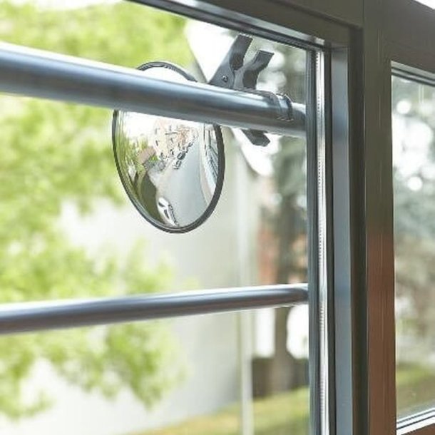 Mottez overvgningsspejl 20 cm - sort klemmespejl p arm