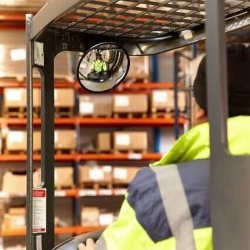 Mottez overvgningsspejl 20 cm - sort klemmespejl p arm