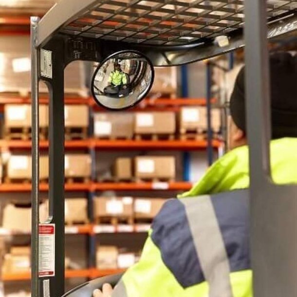 Mottez overvgningsspejl 20 cm - sort klemmespejl p arm