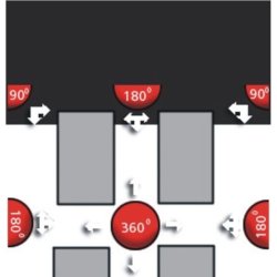Mottez spejlkuppel 180 - 100 cm -  kvartkugleformet spejl