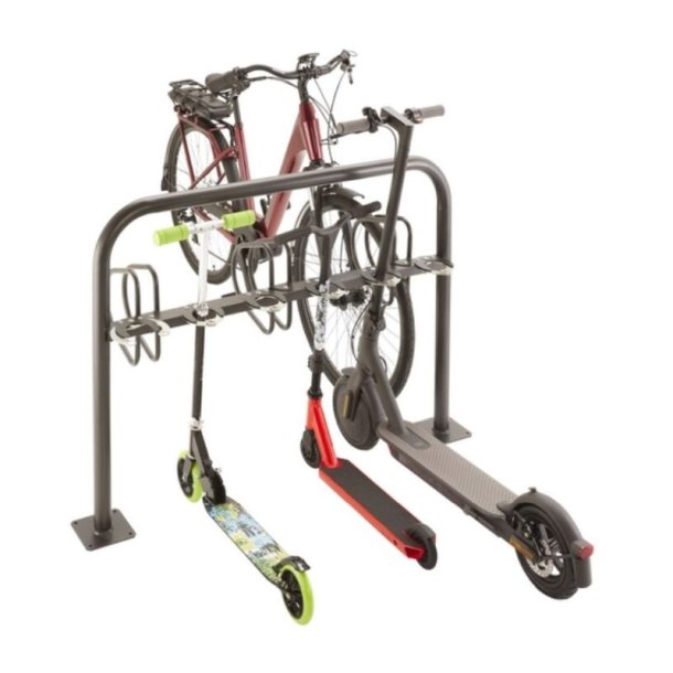 Lbehjulsstativ til 6 lbehjul + 3 cykler - 50mm stl stende