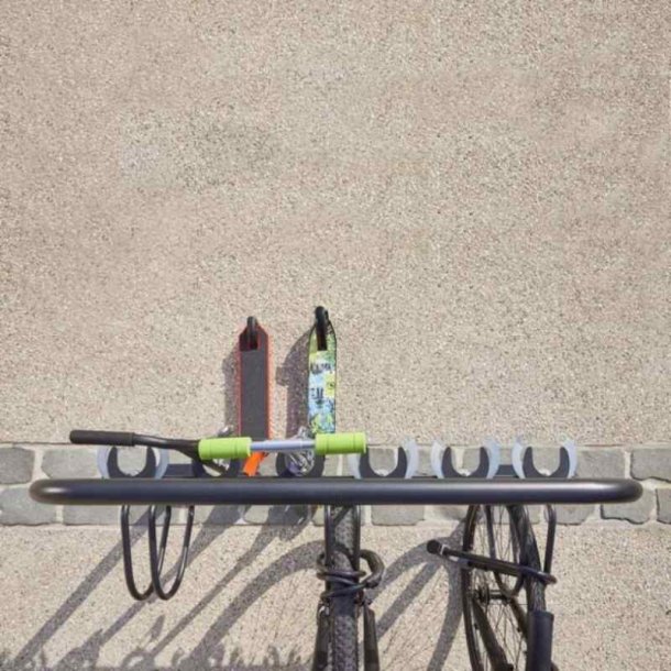 Lbehjulsstativ til 6 lbehjul + 3 cykler - 50mm stl stende