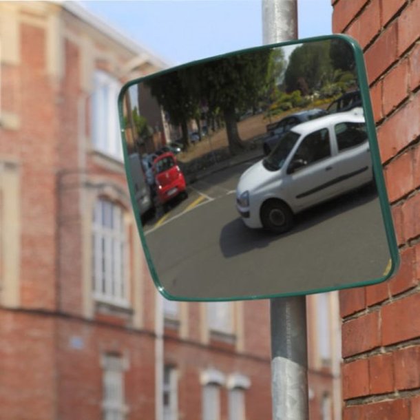 Mottez overvgningsspejl 30x40 cm - Grn til stolpe og vg