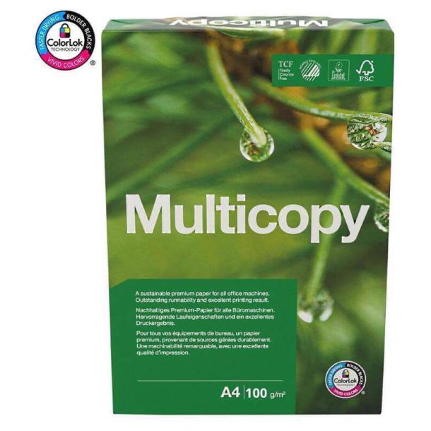 MultiCopy kopipapir - A4 - 100g/m2 - 500 ark pr. pakke