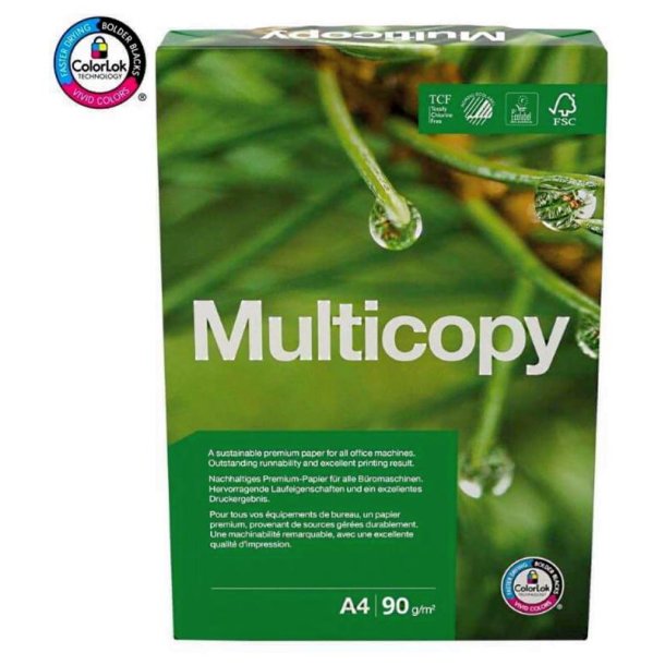 MultiCopy kopipapir - A4 - 90 g/m2 - 500 ark pr. pakke 