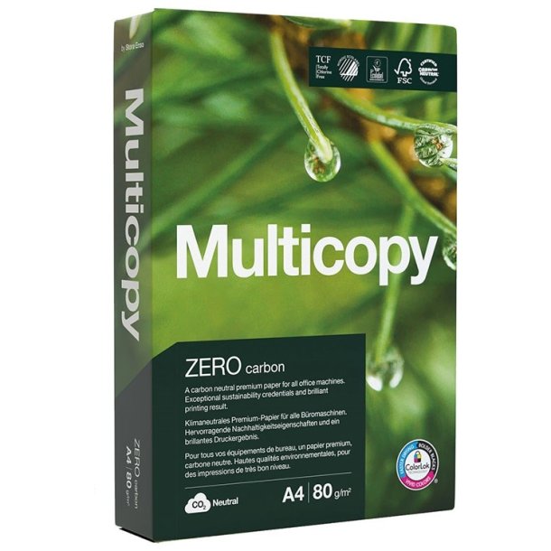 MultiCopy kopipapir - A4 - 80g - Zero Carbon - 500 ark pr. pakke