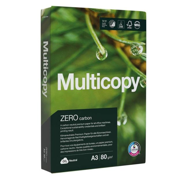 MultiCopy kopipapir - A3 - 80g - Zero Carbon - 500 ark pr. pakke