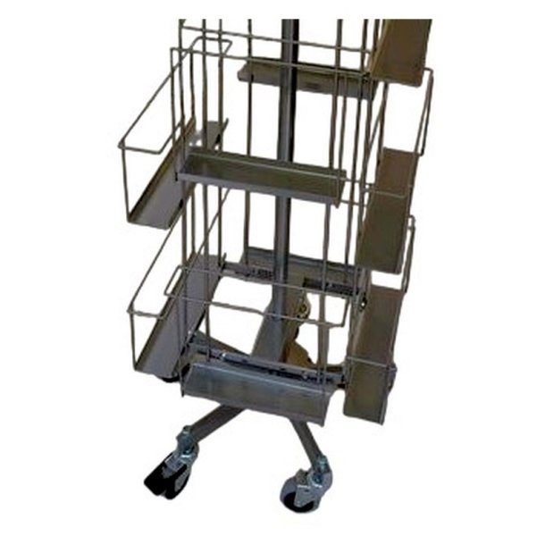 Brochurekarrusel - gummihjul - 12 rum (A4/A3) - kugleleje - Bremse