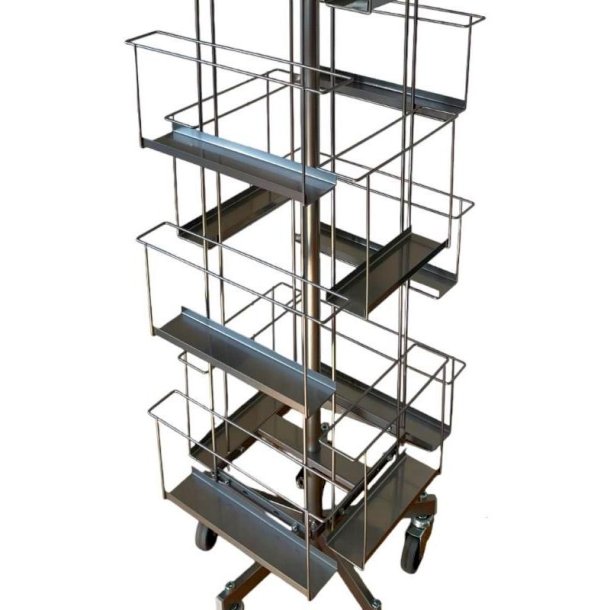 Brochurekarrusel - gummihjul - 12 rum (A4/A3) - kugleleje - Bremse