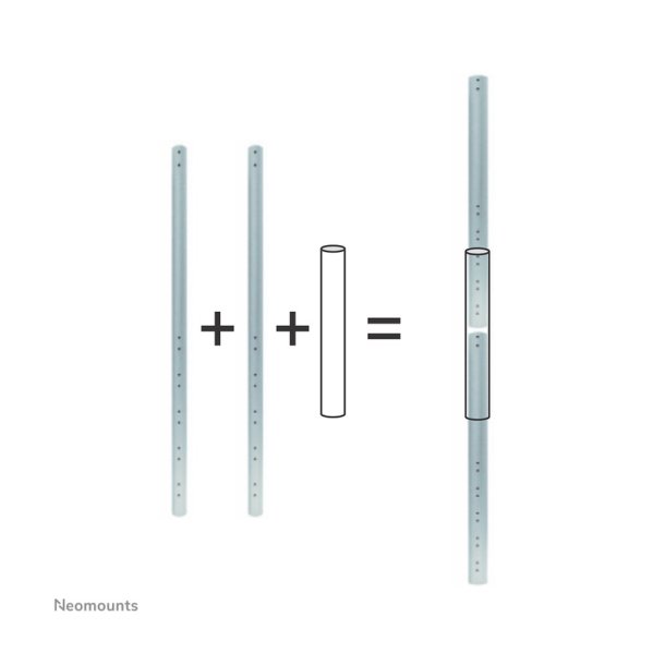 Neomounts FPMA-CPCONNECTSILVER Extension pole connector - Silver - Steel - 50 kg - Ceiling - 0 - 172 mm - 0 - 60 mm