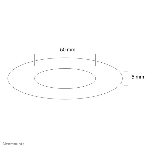 Neomounts FPMA-CRW5HM Ceiling cover - diam. 50 mm - White - Plastic - Ceiling - FPMA-C100, FPMA-C100SILVER - 5 mm - 5 cm
