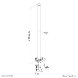 Neomounts FPMA-D935POLE Extension pole monitor arm - h 70 cm - Silver - Aluminium - Desk - 0 - 700 mm - FPMA-D935, FPMA-