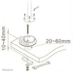 Neomounts FPMA-D9GROMMET Desk grommet mount - Silver - Steel - Desk - 830 g - 150 mm - 40 mm