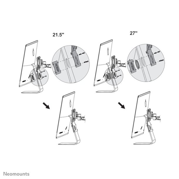 Neomounts FPMA-VESAMAC2127 iMac VESA-adapter - Silver - Steel - 15 kg - 100 x 100,75 x 75 mm - 1 - 100 x 100 mm