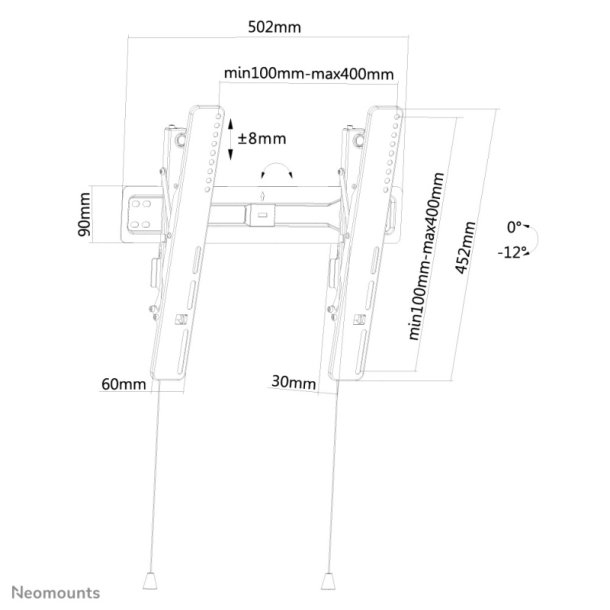 Neomounts LED-W450BLACK tv-beslag 139,7 cm (55") Sort