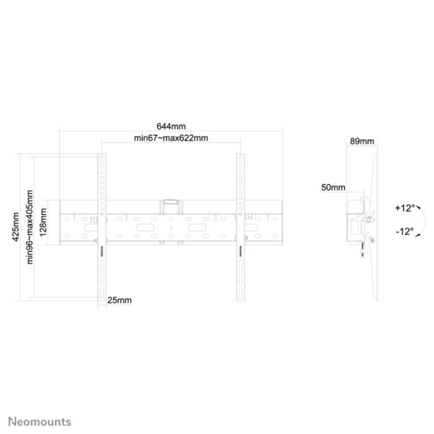 Neomounts LFD-W2640MP tv-beslag 190,5 cm (75") Sort