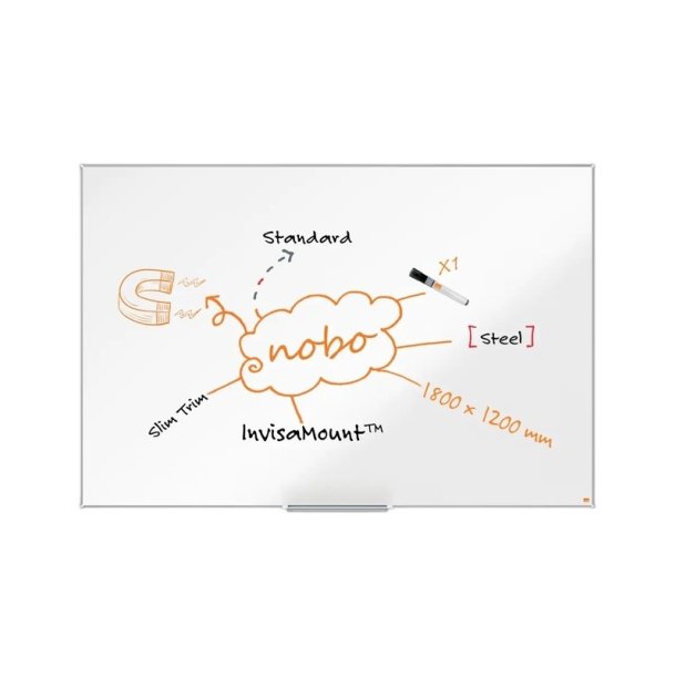 Whiteboard tavle Nobo Impression Pro - lakeret st�l - 180x120 cm