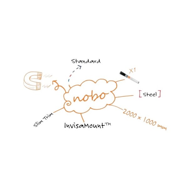 Whiteboard tavle Nobo Impression Pro - lakeret st�l - 200x100 cm