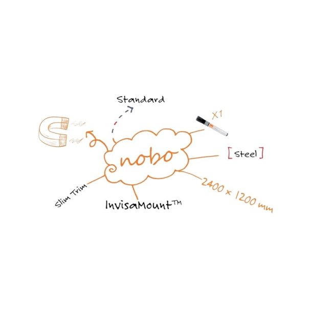 Whiteboard tavle Nobo Impression Pro - lakeret st�l - 240x120 cm