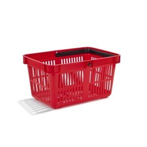 Nordisk plast Indk�bskurv - kraftig h�ndtag - 48x33x25cm - 27 liter - r�d